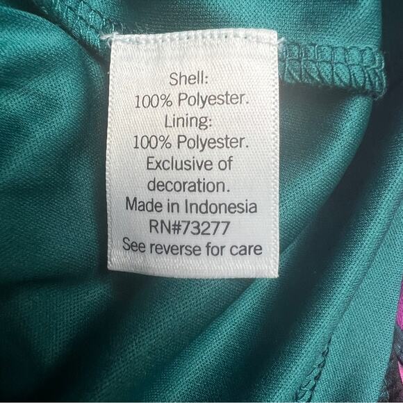 Nine West Women’s High Neck Floral Prism Elastic Waist Peplum Style Blouse Sz L - Picture 9 of 12